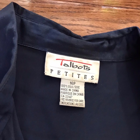 Vintage Talbots Petite Silk Button Down - Picture 4 of 4